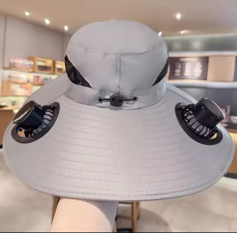 Solar Powered Hat with Fan