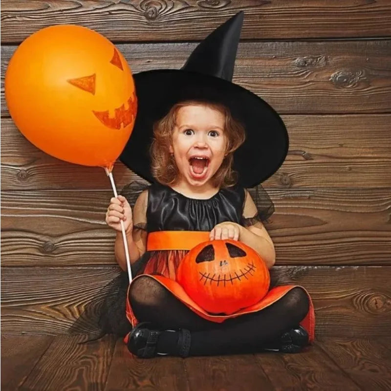 Halloween Black White Witch Cap