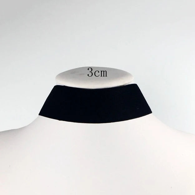 Soft Black Velvet Choker Necklace