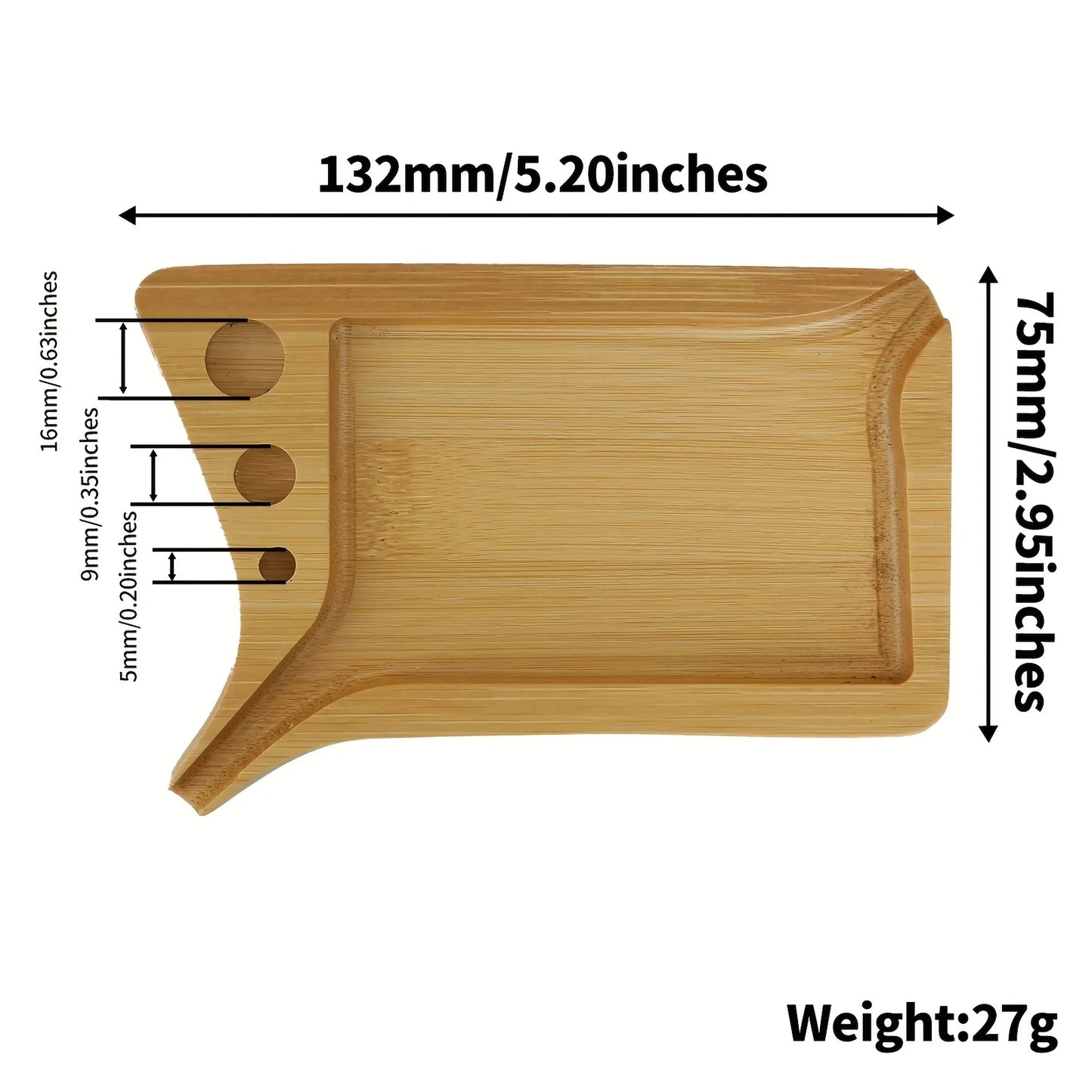 Bamboo Wood Herb Tobacco Rolling Tray with Funnel Tool Loader Cones