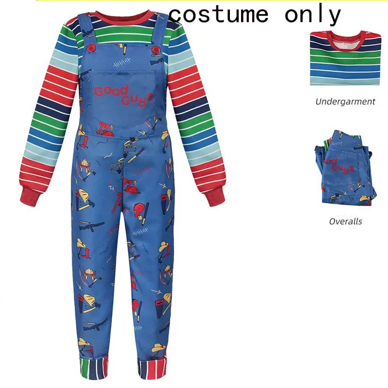 Chucky Halloween Costume - Jumpsuit with Striped Shirt | Oveni