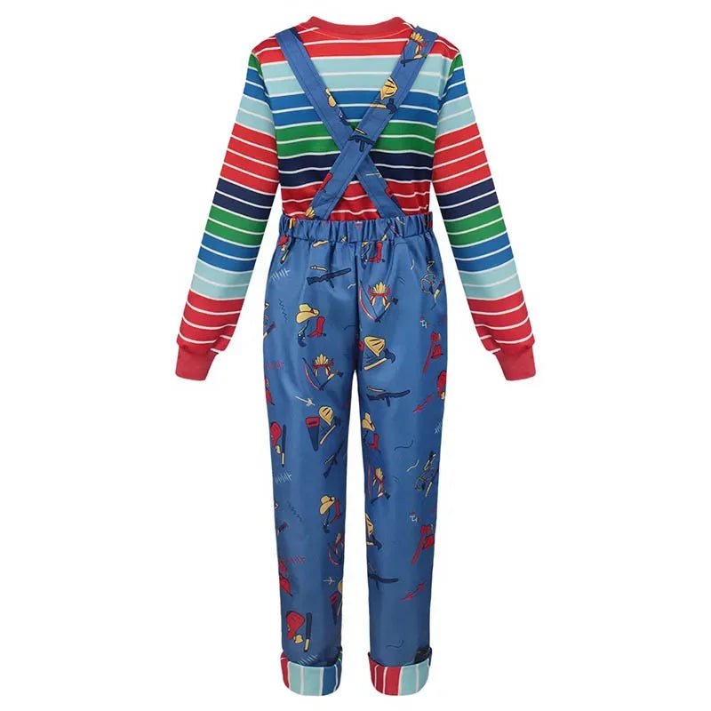Chucky Halloween Costume - Jumpsuit with Striped Shirt | Oveni