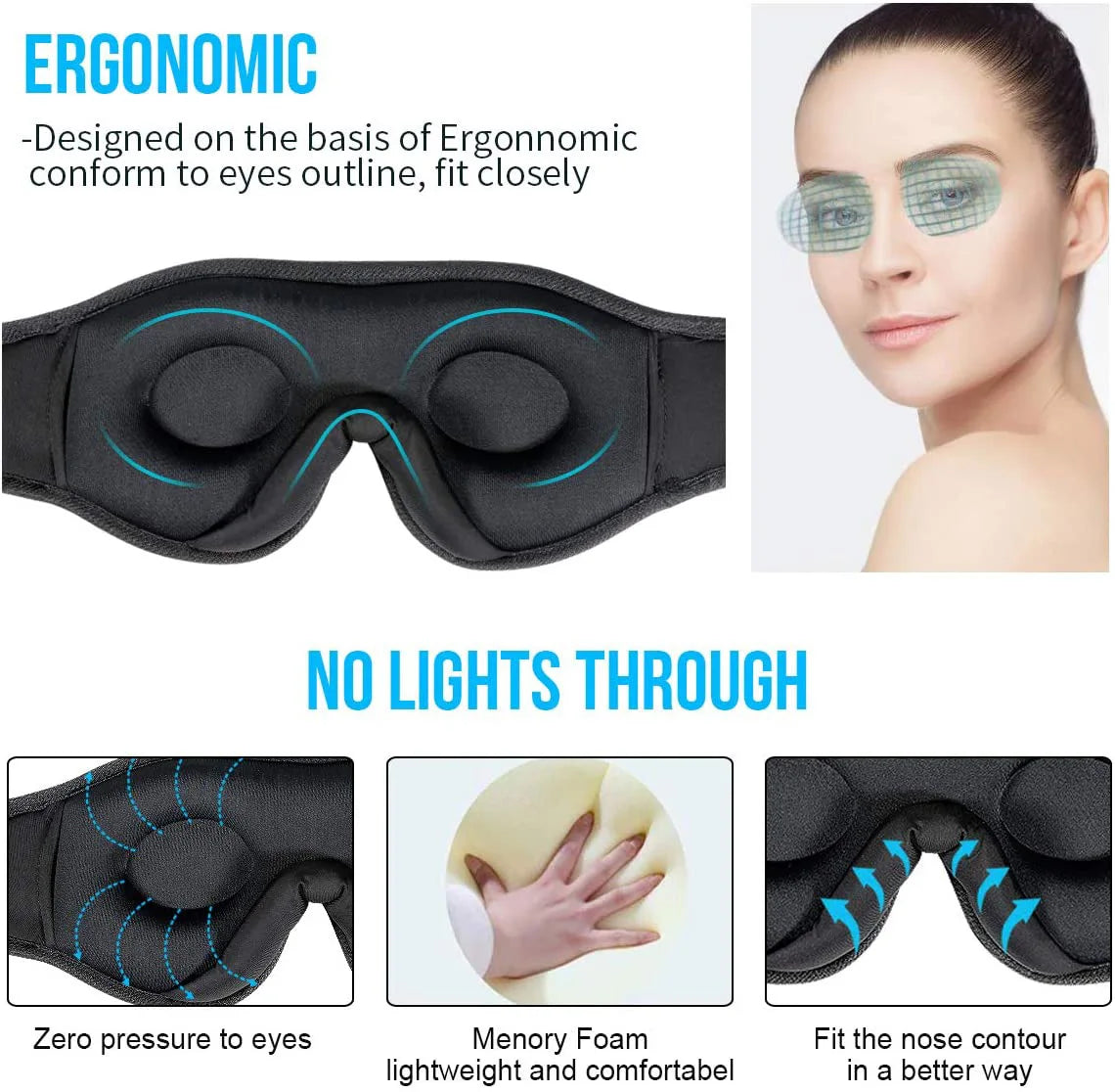 3D Eye Mask Music Play Sleeping Headphones