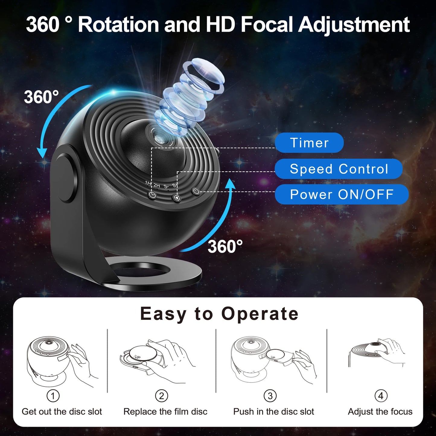 Galaxy Projector, Planetarium Star Projector Realistic Starry