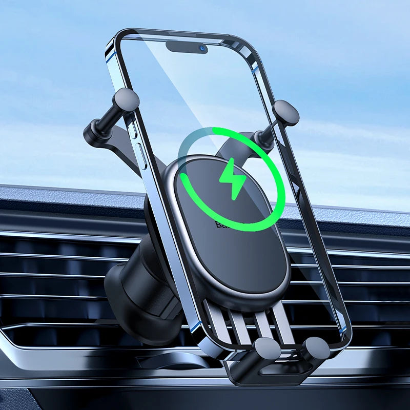 Baseus 15W Wireless Charger Car Phone Holder for iPhone