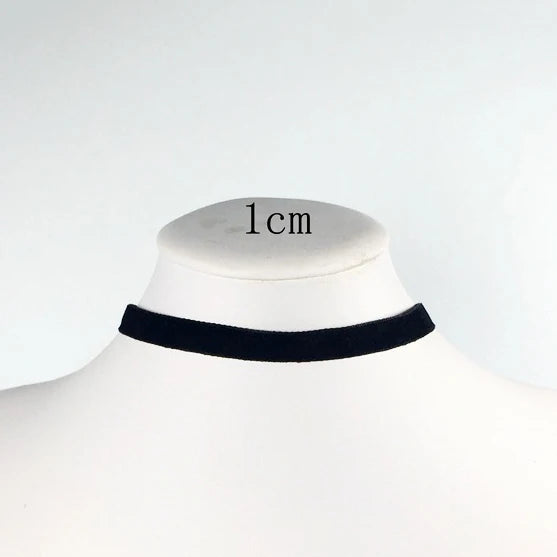Soft Black Velvet Choker Necklace