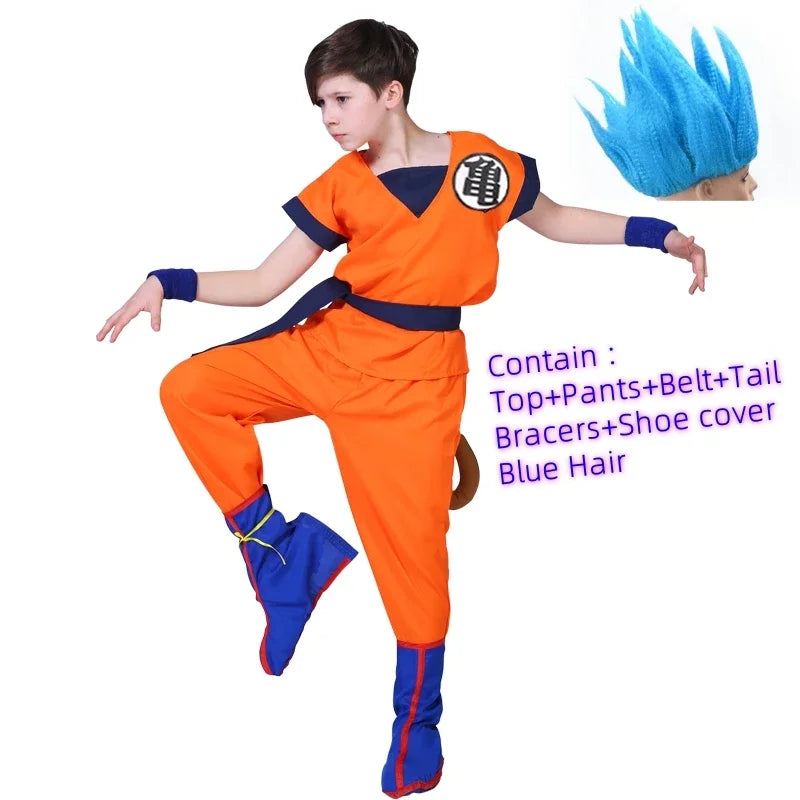 Son Goku Costumes Suit and wig
