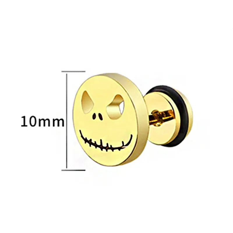 Stud Earrings Halloween Pumpkin Head Earrings