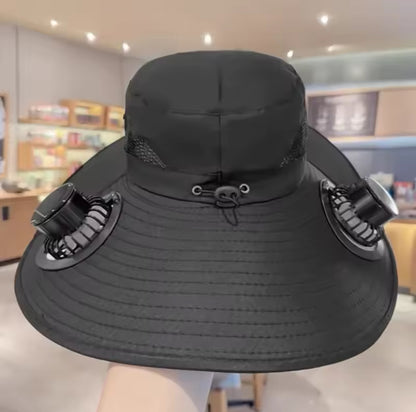 Solar Powered Hat with Fan