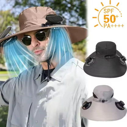 Solar Powered Hat with Fan