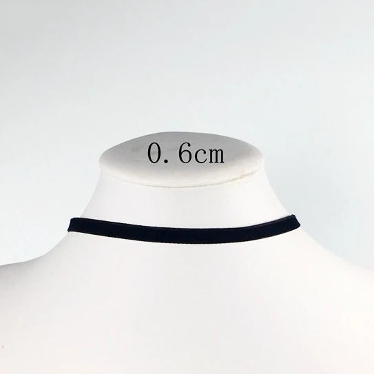 Soft Black Velvet Choker Necklace