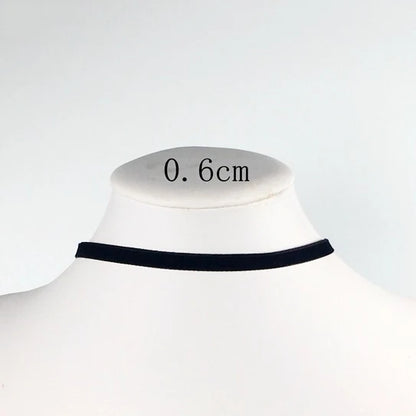 Soft Black Velvet Choker Necklace