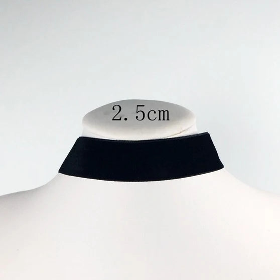 Soft Black Velvet Choker Necklace