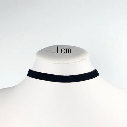 Soft Black Velvet Choker Necklace