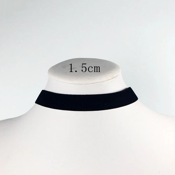 Soft Black Velvet Choker Necklace