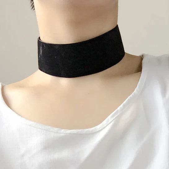 Soft Black Velvet Choker Necklace