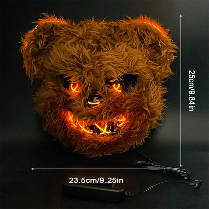 LED Light Halloween furry Face Mask