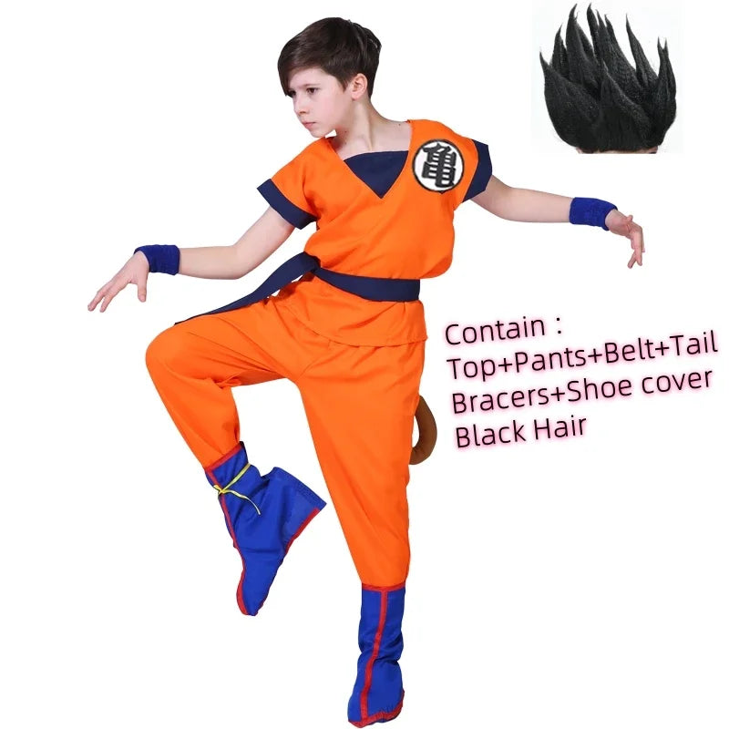 Son Goku Costumes Suit and wig