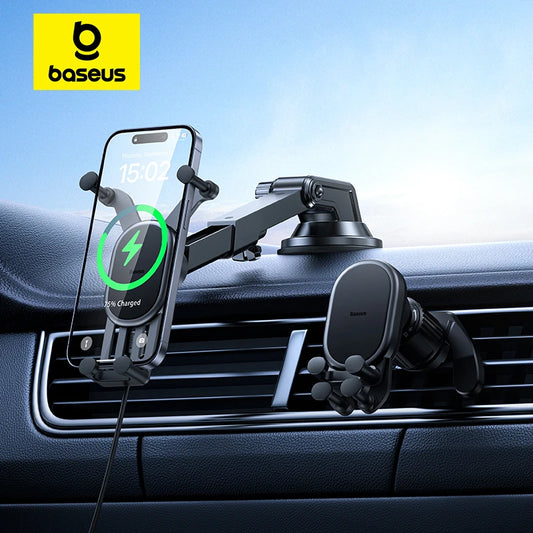 Baseus 15W Wireless Charger Car Phone Holder for iPhone