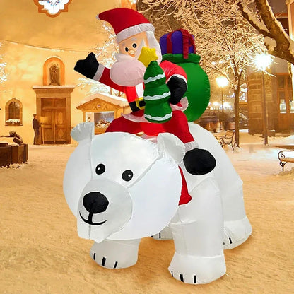 2025 Christmas Glowing Inflatables Santa Claus Riding