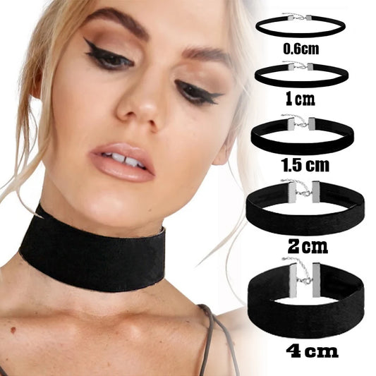 Soft Black Velvet Choker Necklace