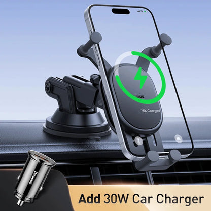 Baseus 15W Wireless Charger Car Phone Holder for iPhone