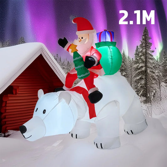 2025 Christmas Glowing Inflatables Santa Claus Riding