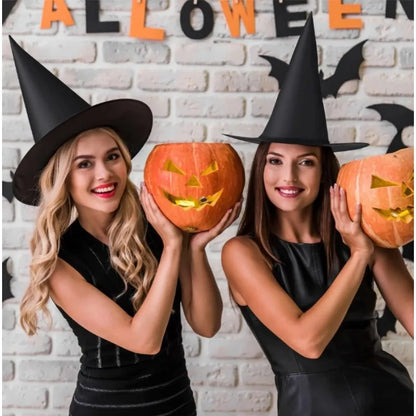 Halloween Black White Witch Cap