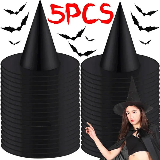 Halloween Black White Witch Cap