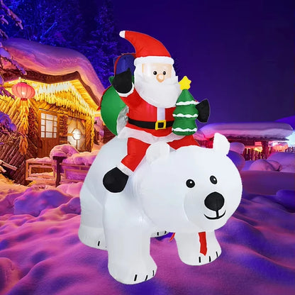 2025 Christmas Glowing Inflatables Santa Claus Riding