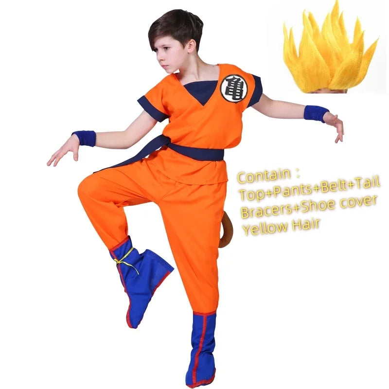 Son Goku Costumes Suit and wig