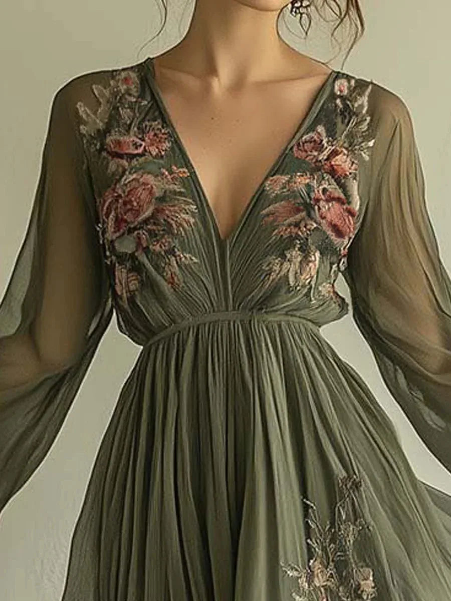 Boho Woman Clothing Floral Print Long Dresses