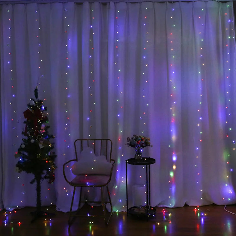 3M/6M LED Garland Curtain Lights 8 Modes USB