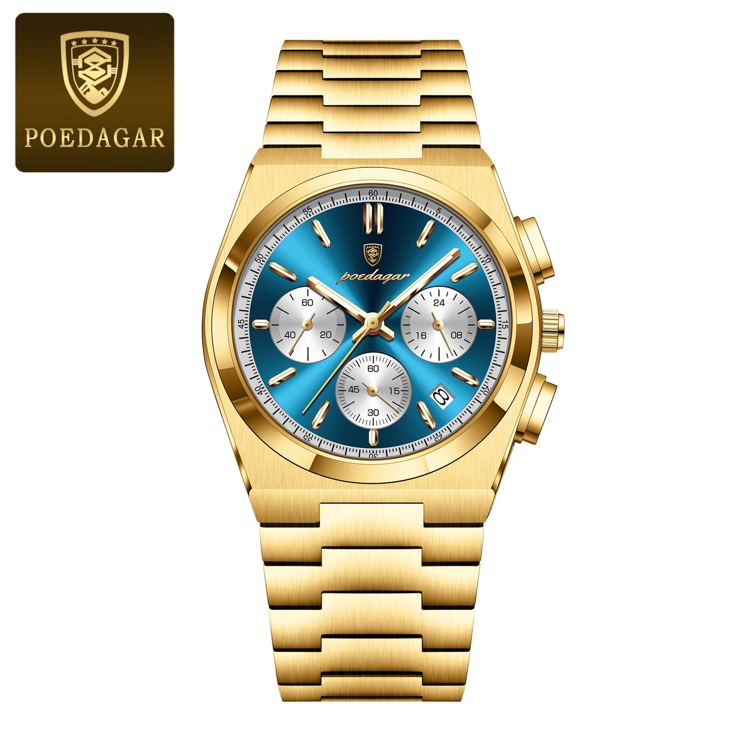 POEDAGAR Luxury Man Quartz Watch Waterproof