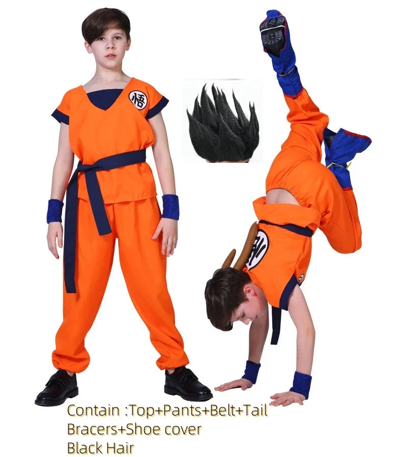 Son Goku Costumes Suit and wig