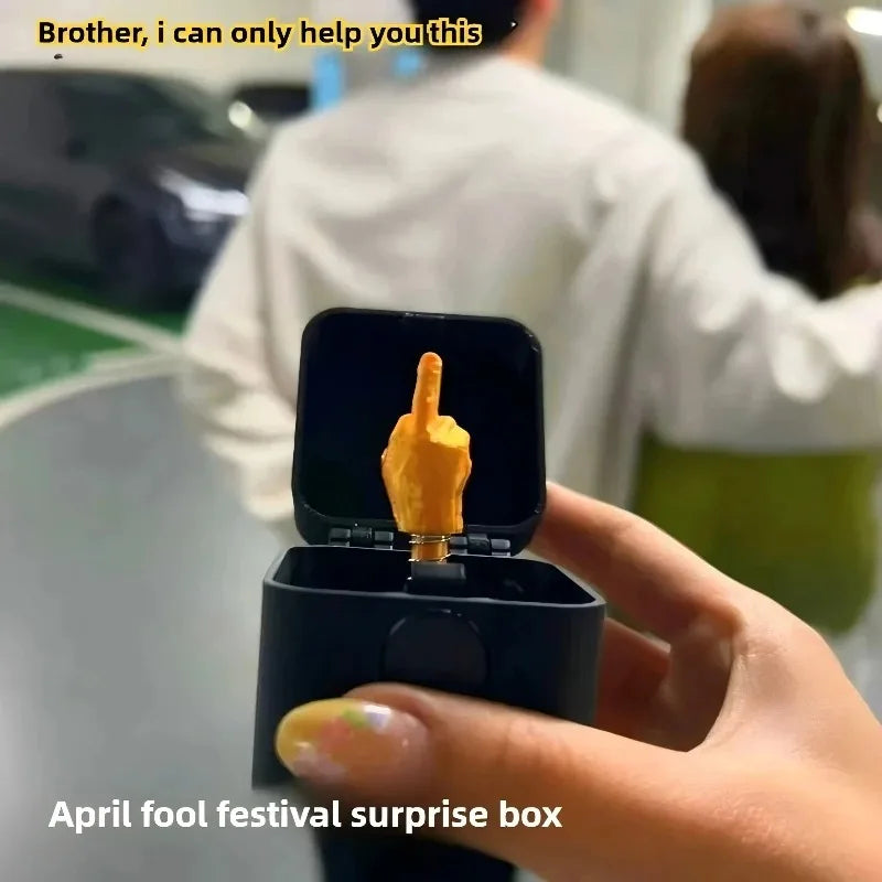 Middle Finger in Box -Gag Gift