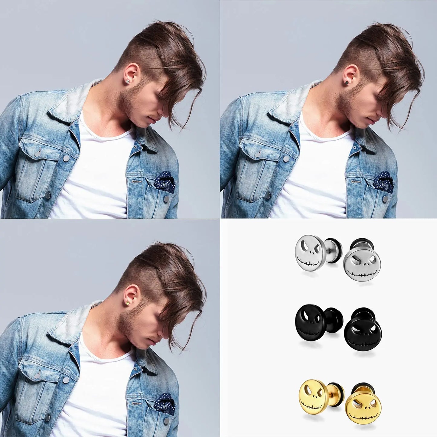 Stud Earrings Halloween Pumpkin Head Earrings