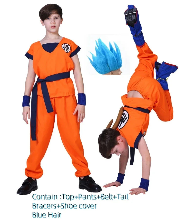 Son Goku Costumes Suit and wig