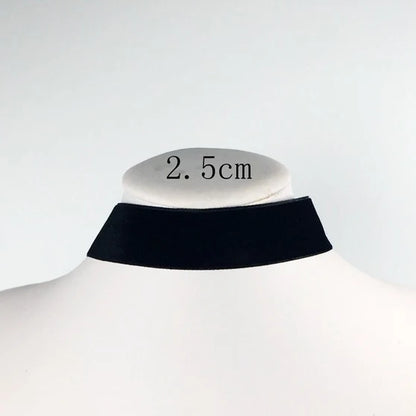 Soft Black Velvet Choker Necklace