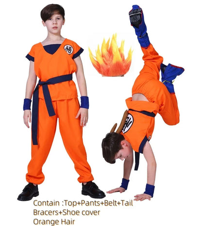 Son Goku Costumes Suit and wig