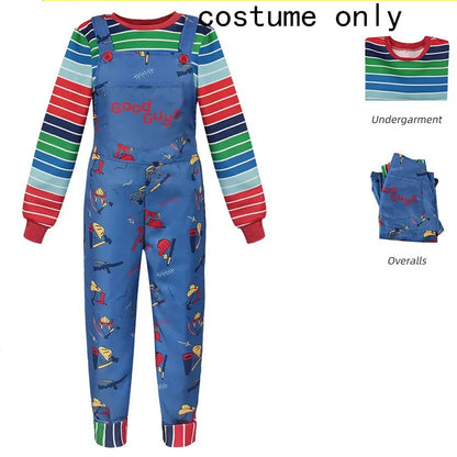 Chucky Halloween Costume - Jumpsuit with Striped Shirt | Oveni