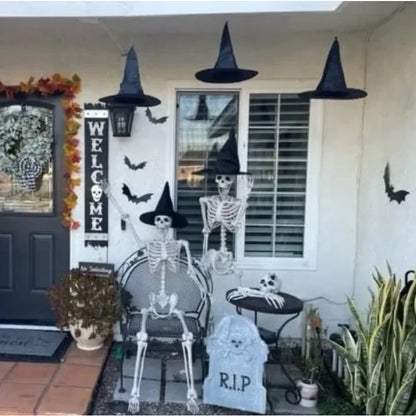 Halloween Black White Witch Cap