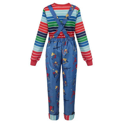 Chucky Halloween Costume - Jumpsuit with Striped Shirt | Oveni