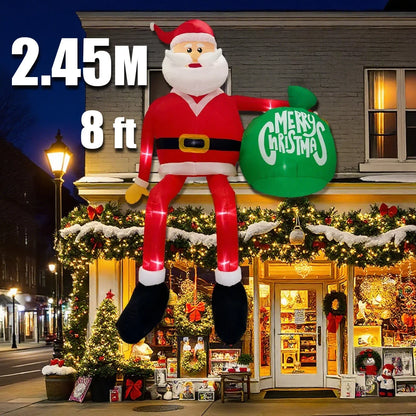 2025 Christmas Glowing Inflatables Santa Claus Riding