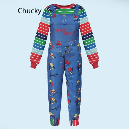 Chucky Halloween Costume - Jumpsuit with Striped Shirt | Oveni