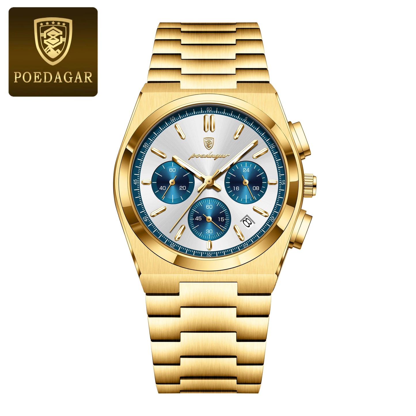 POEDAGAR Luxury Man Quartz Watch Waterproof