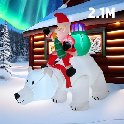 2025 Christmas Glowing Inflatables Santa Claus Riding