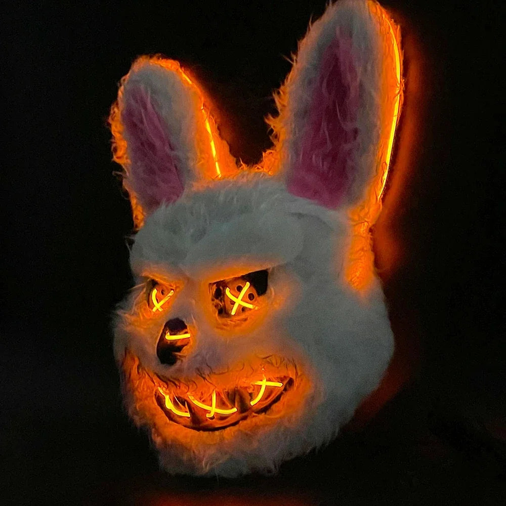LED Light Halloween furry Face Mask