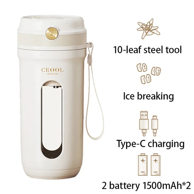 4/10 Blades Electric Portable Blender 350ML Juicer
