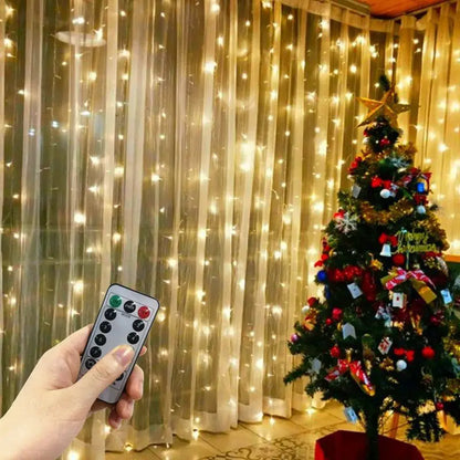 3M/6M LED Garland Curtain Lights 8 Modes USB